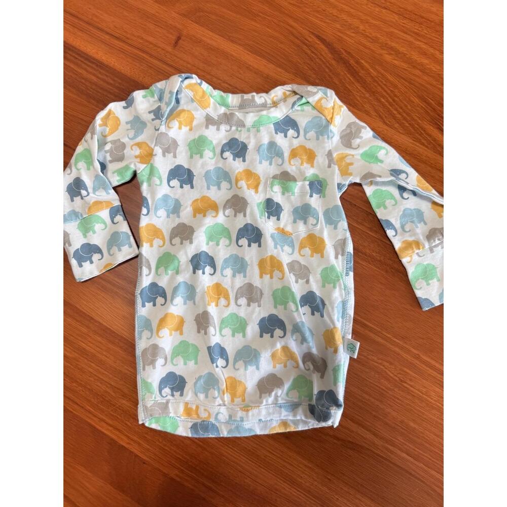 Elephant Brand Baby Sleep Gown 12-18 Months White Elephant Organic Cotton